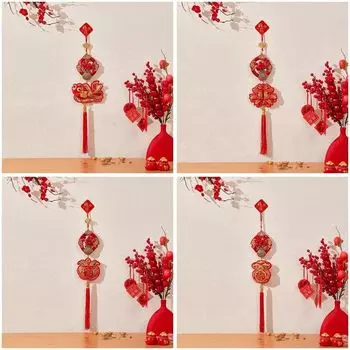 Вышивка Весенний Фестиваль Ветер Колокольчики Красный Счастливый Подвесные Украшения Гостиная B