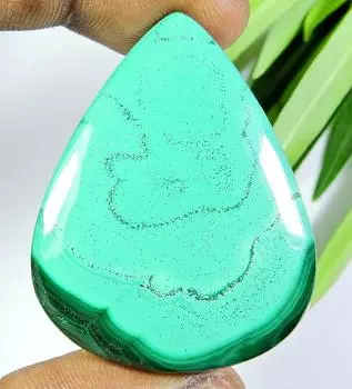 ВЫСОЧАЙШЕЕ КАЧЕСТВО!! Натуральный малахитовый кристалл груша кабошон драгоценный камень 34X44X05 мм SK-467