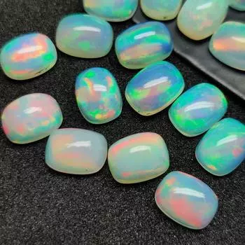 Высочайшее качество Натуральная радуга Play Fire Прямоугольная форма подушки Калиброванный кабошон Свободный драгоценный камень Лот для использования в ювелирных изделиях 6x4 MM 5 Pcs Cushion Lot