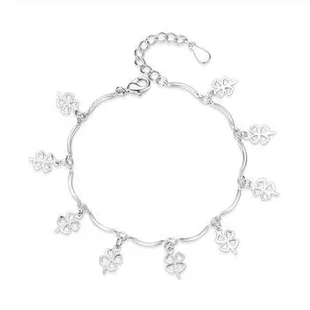 Высочайшее качество Серебро 925 Браслеты для Женщин Ювелирные Изделия Модный Браслет Клевер Женские Аксессуары Для Вечеринок Леди Любовник День Рождения Resizabl
