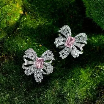 Высочайшее качество, твердое серебро 925 пробы, 5 * 7 мм, розовый сапфир, муассанит, драгоценный камень, свадебные серьги-гвоздики, ювелирные изделия
