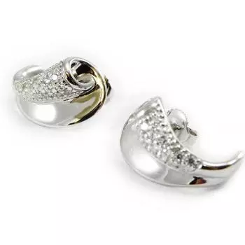 Высочество [I2984] - Белые серебряные серьги «Скарлетт»