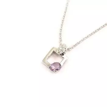 Высочество [L0168] - Фиолетовое серебряное ожерелье «Скарлетт»