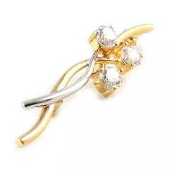 Высочество [L1676] - 2-цветная позолоченная брошь Скарлетт