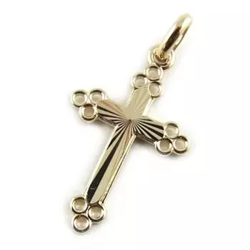 Высочество [L1683] - Кулон Крест позолоченный - 20x14 мм