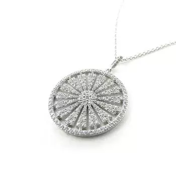 Высочество [N1843] - Белое серебряное ожерелье Сисси