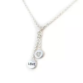 Высочество [N3252] - Белое серебряное ожерелье Любовь