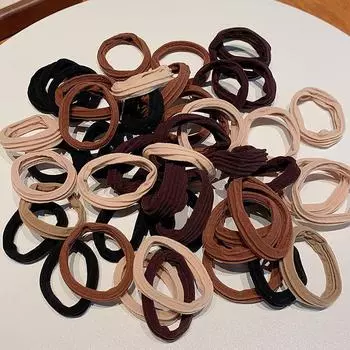 Высокая эластичная летняя резинка для волос «конский хвост» - однотонная женская прочная повязка на голову F1126 чёрный