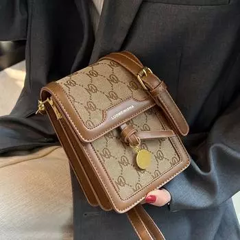 Высокая чувственная маленькая сумка женская летняя 2024 новая высокая чувственная текстура универсальная модная интернет знаменитость взрыв сумка-мессенджер маленькая квадратная сумка бежевый