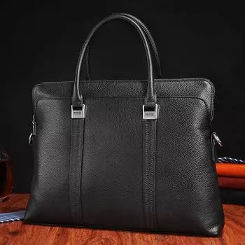 Высокая чувствительность Большая вместительная деловая сумка мужской портфель мягкая кожаная мужская сумка сумка через плечо сумка для компьютера чёрный