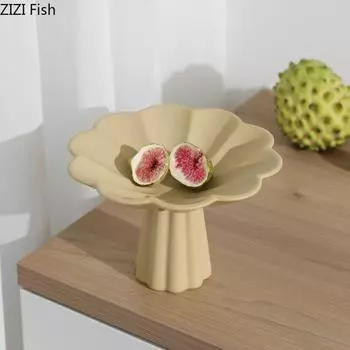 Высокая фруктовая тарелка креативная керамическая тарелка для закусок ключ к гостиной конфеты димсам хранение мебель домашний декор посуда