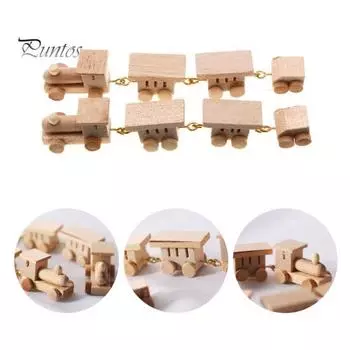 Высокая имитация деревянного поезда, игрушка, мультяшная забавная рождественская модель деревянного поезда для детей