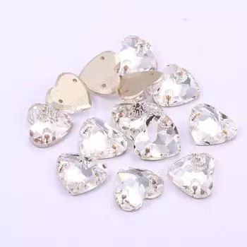 Высокая имитация K9 Fat Peach Hand Sewed Drill Diy Peach Heart Clothing Rhinestone Glass Crystal Accessories Jewelry Accessories Peach Heart 14 * 16mm 144 pcs/box белый
