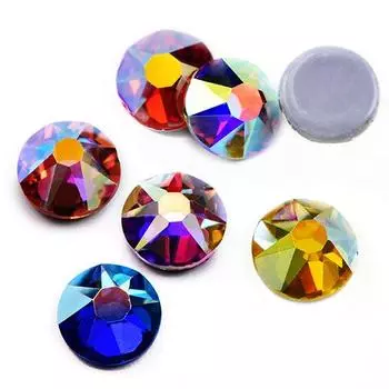 Высокая имитация восьмерки большой восьмерки маленькой стеклянной термоклеевой основы для горячего сверления Ab Color Water Diamond Diy Аксессуары для одежды SS16 3.8~ 4.0mm 1440 pcs