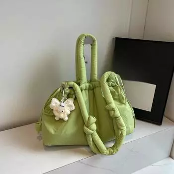 Высокая красота однотонная сумка через плечо на липучке модная сумка через плечо мягкая универсальная сумка чёрный