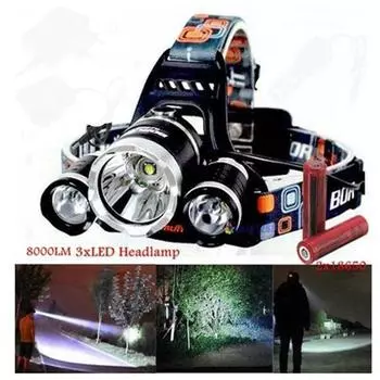 Высокая люмен ZOOM светодиодная фара налобный фонарь светодиодный T6 налобный фонарь фонарик налобный фонарь 18650 аккумулятор для кемпинга 2 batteries + 1 USB чёрный