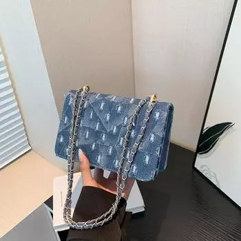 Высокая мода цепочка сумка подмышкой 2024 лето новый универсальный ins сумка через плечо темперамент маленькая квадратная сумка женская