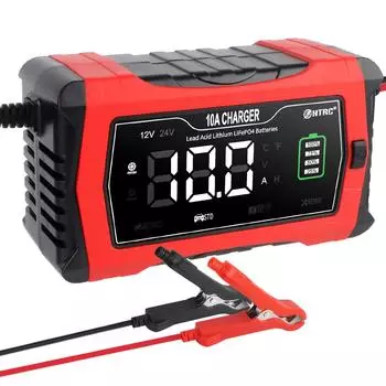 Высокая мощность 120 Вт автоматический ЖК-дисплей зарядное устройство для автомобильных аккумуляторов с европейской вилкой импульсный ремонт интеллектуальный для свинцово-кислотных литиевых аккумуляторов Lifepo4 AGM Red