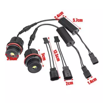 Высокая мощность белый 6500K 40 Вт/шт. светодиодный ангельские глазки Halo кольцо маркер замена лампы для BMW E39 чёрный