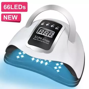 Высокая мощность SUN X11 MAX 66 светодиодов УФ-светодиодная сушилка для ногтей портативная профессиональная лампа для домашнего использования для быстросохнущего гель-лака для ногтей US Plug белый