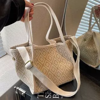 Высокая нишевая сумка женская 2024 новая модная сумка-ведро на плечо студенческая повседневная сумка-мессенджер для поездок на работу чёрный