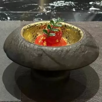 Высокая ножка миска Керамическая тарелка Десертная тарелка для закусок Керамическая посуда Молекулярная кухня Ресторанная посуда Десертная миска коричневый