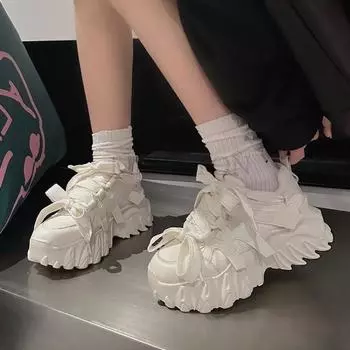 Высокая подошва из бисквита, универсальная обувь для папы, толстая подошва, увеличенная высота, повседневная и удобная универсальная спортивная обувь 36