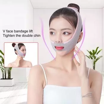 Высокая прочность на разрыв, регулируемая эффективная застежка, компрессионная лента для удаления двойного подбородка, ультратонкая розовый