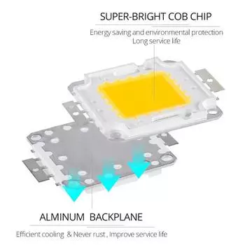 Высокая яркость светодиодного чипа COB с низкой теплотворной способностью 100W cold light.