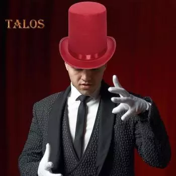 Высокая шляпа фокусника, высокая шляпа британского черного джазового цилиндра, мужская и женская шляпа придворного джентльмена, плоская фетровая шляпа для выступлений, ролевых игр, Рождества чёрный