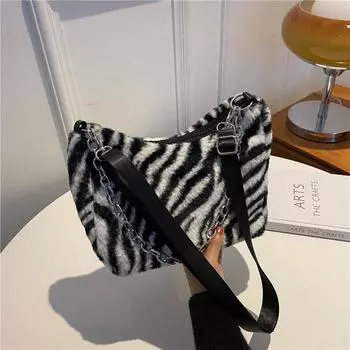 Высокая стоимость иностранного стиля плюшевая маленькая сумка-тоут милая пушистая сумка через плечо сумка-мессенджер