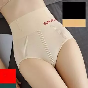Высокая талия бедра лифтинг боди-шейпер трусы модное хлопковое антибактериальное нижнее белье сексуальное нижнее белье M чёрный