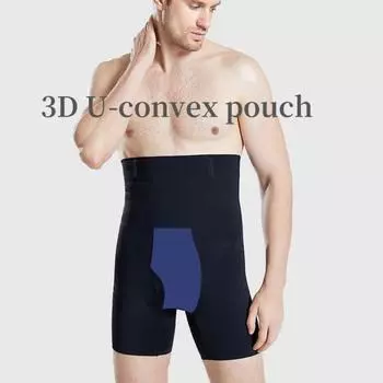 Высокая талия Body Shaper Мужские трусы для похудения, утягивающие, корректирующее белье, утягивающее, корректирующее M чёрный