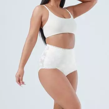 Высокая талия Большой размер нижнее белье женское Ice Silk Fat No Trace сексуальное кружево хлопок промежность сексуальное L