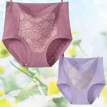 Высокая талия хлопковые кружевные бесшовные трусики плюс размер нижнее белье женское женское трусы сексуальное нижнее белье женские треугольные женские XL светло-серый