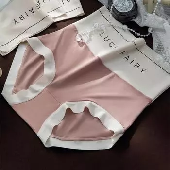 Высокая талия контрастного цвета Высокая эластичность без следов Высокая талия облегающее нижнее белье женские треугольные теплые модные трусики L