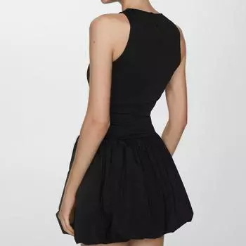 Высокая талия облегающий А-силуэт черное сексуальное облегающее уличное вечернее мини-платье летнее S чёрный