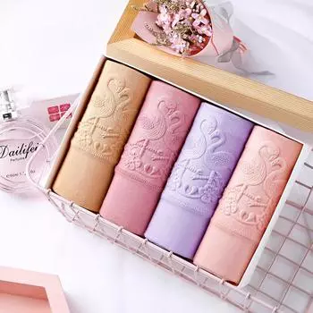 Высокая талия, подтяжка живота и бедер, нижнее белье большого размера, хлопковое проницаемое давление воздуха, цветок, женское нижнее белье, треугольные брюки в подарочной упаковке L