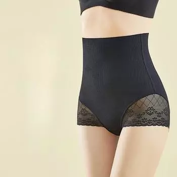 Высокая талия Утягивающая талия Утягивающее нижнее белье для поднятия бедер Послеродовое пластиковое утягивающее талию Утягивающее промежность Формирующее L чёрный
