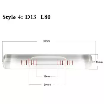 Высокая точность 4 /2 мм 0,02 мм/м уровень пузырьковый стеклянный трубчатый спиртовой уровень измерительный прибор диаметр 12 мм 14 мм 1 шт
