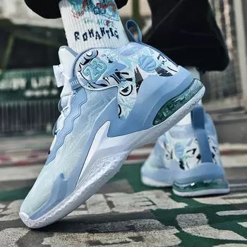 Высокие баскетбольные кроссовки для школьников младших классов с вращающимися кнопками, настоящие боевые кроссовки для мальчиков, противоскользящая амортизация 36