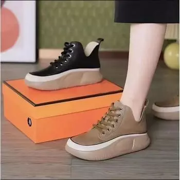 Высокие белые кроссовки. Женская обувь. Женская весенне-осенняя новая повседневная женская обувь на платформе. 35 чёрный
