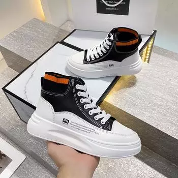 Высокие белые туфли с мягкой подошвой. Новые женские осенние туфли с ароматом. Модные универсальные туфли для спорта и отдыха. 35 белый