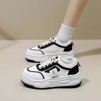 Высокие белые туфли женские осенние и зимние Ins модная обувь для студентов универсальные повседневные кроссовки на платформе 35 белый