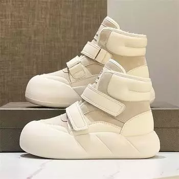 Высокие ботинки из хлопка 2024 года, новые модные зимние универсальные водонепроницаемые и нескользящие ботинки на толстой подошве для снега, женские теплые 35 чёрный