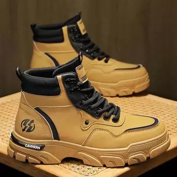 Высокие ботинки Martin, мужская обувь, осенняя новая дышащая обувь, мужская корейская версия, универсальные короткие ботинки на платформе в британском стиле 39