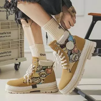 Высокие ботинки Martin на осень/зиму: Повседневные, модные, уличные мотоциклетные ботинки для пар. 44