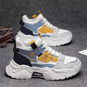 Высокие ботинки мужские зимние бархатные теплые спортивные хлопковые туфли подростковые туфли бренда Putian tide универсальные кроссовки для папы толстая подошва 39