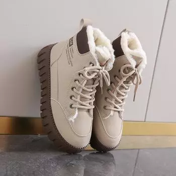 Высокие хлопковые туфли для женщин, зимние, новые, универсальные, спортивные, вулканизированные, повседневные, папины туфли, кроссовки на платформе, Zapatos De Mujer 35 хаки