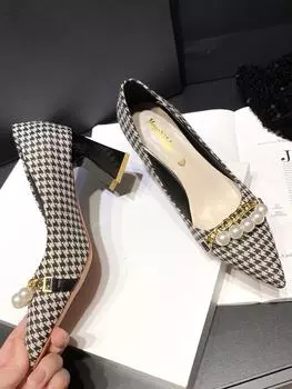 Высокие каблуки, острые носки, тонкие каблуки, рабочая обувь, темперамент, неглубокий носок, одинарные туфли, универсальная профессиональная обувь для женщин 36 чёрный